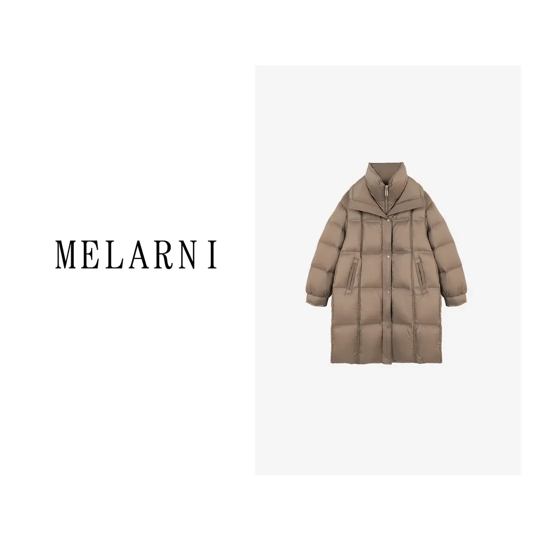 【MELARNI】厚实保暖简约纯色白鸭绒羽绒服MLN10780