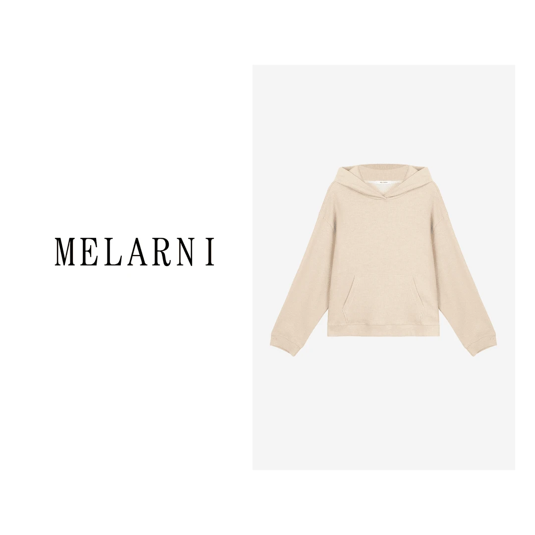 【MELARNI】柔软舒适简约纯色百搭带帽卫衣MLN10540