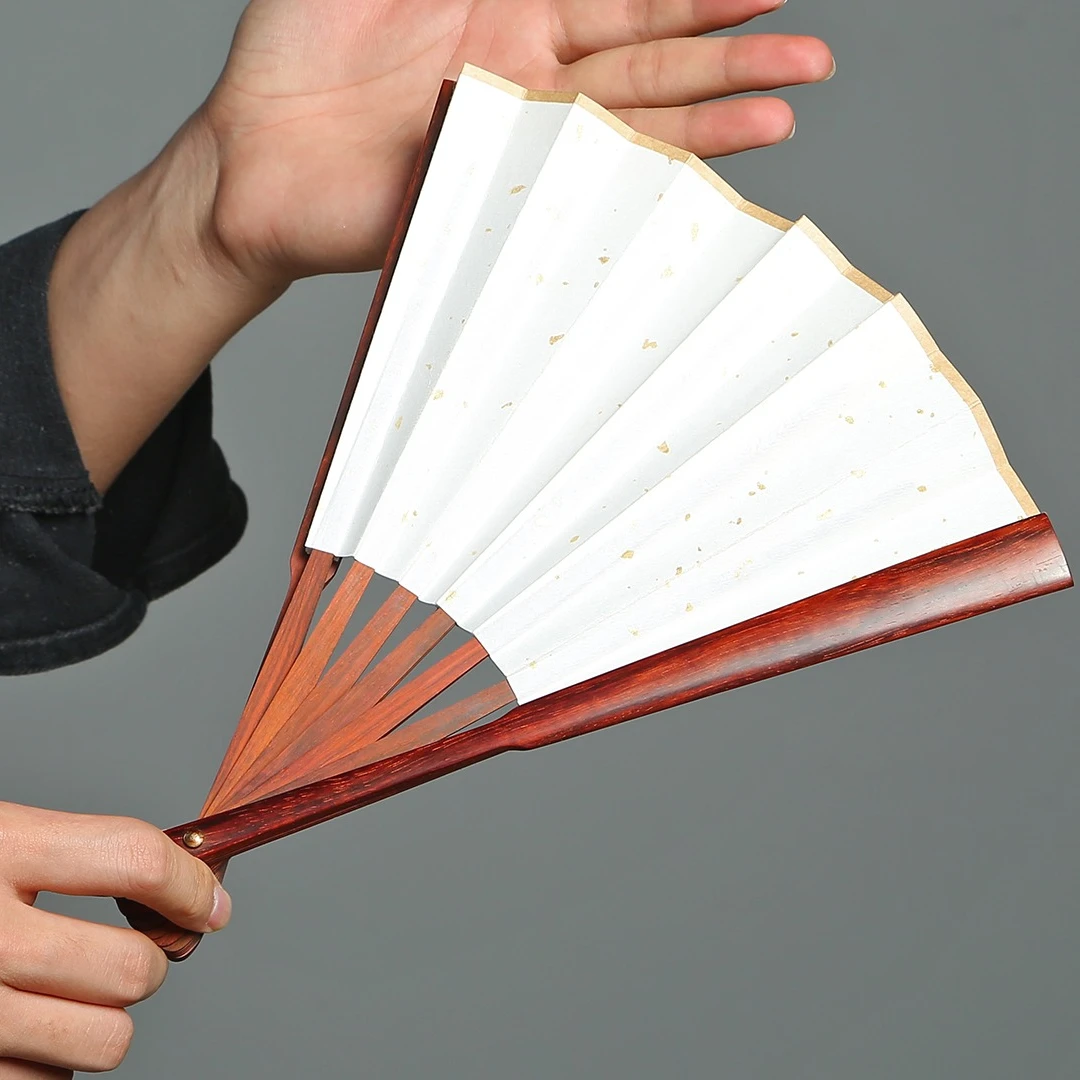 奢侈品印度小叶紫檀十寸15夏季单古风折扇檀香紫檀扇子