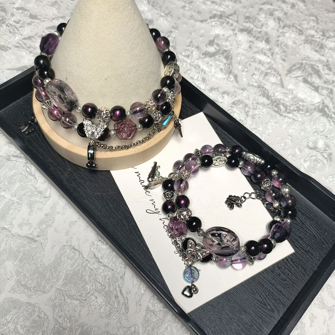 合金玻璃手链 原创重工设计孤品手串手链不撞款饰品小众简约时尚