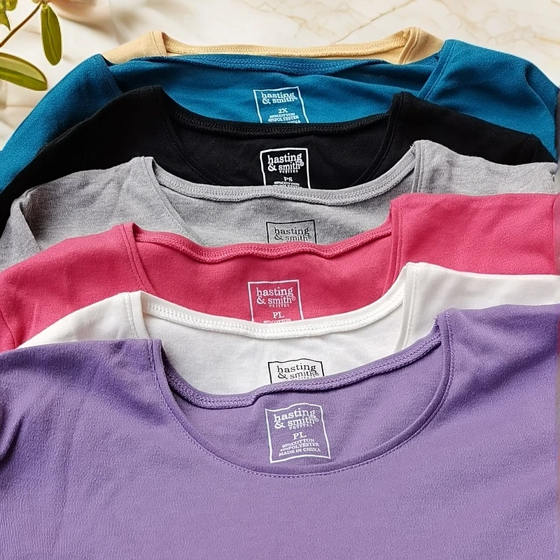 秋冬简约打底衫长袖棉T宽松休闲百搭情侣夏季纯色圆领