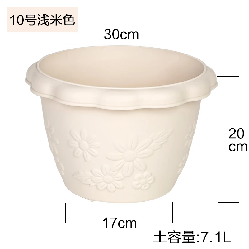 【ZX】爱丽思浮雕加厚树脂花盆个性盆栽爱丽丝花盆白色绿植透气
