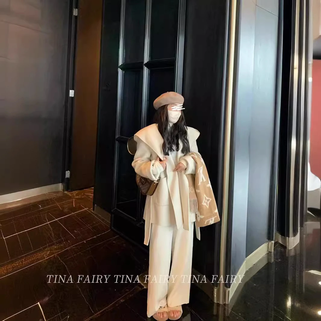 秋冬千金高级感韩版宽松羊毛呢外套秋冬千金双面羊毛大衣女短款小