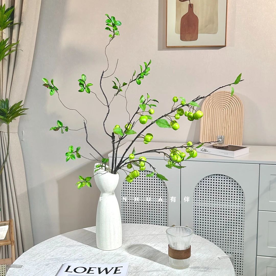仿真小苹果青苹果仿真绿植轻奢家居酒店餐厅客厅装饰摆件插花
