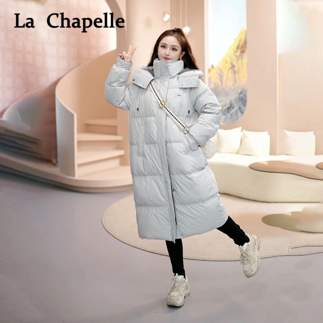 La Chapelle/拉夏贝尔羽绒服女2024冬季爆款白鸭绒外套宽松时尚