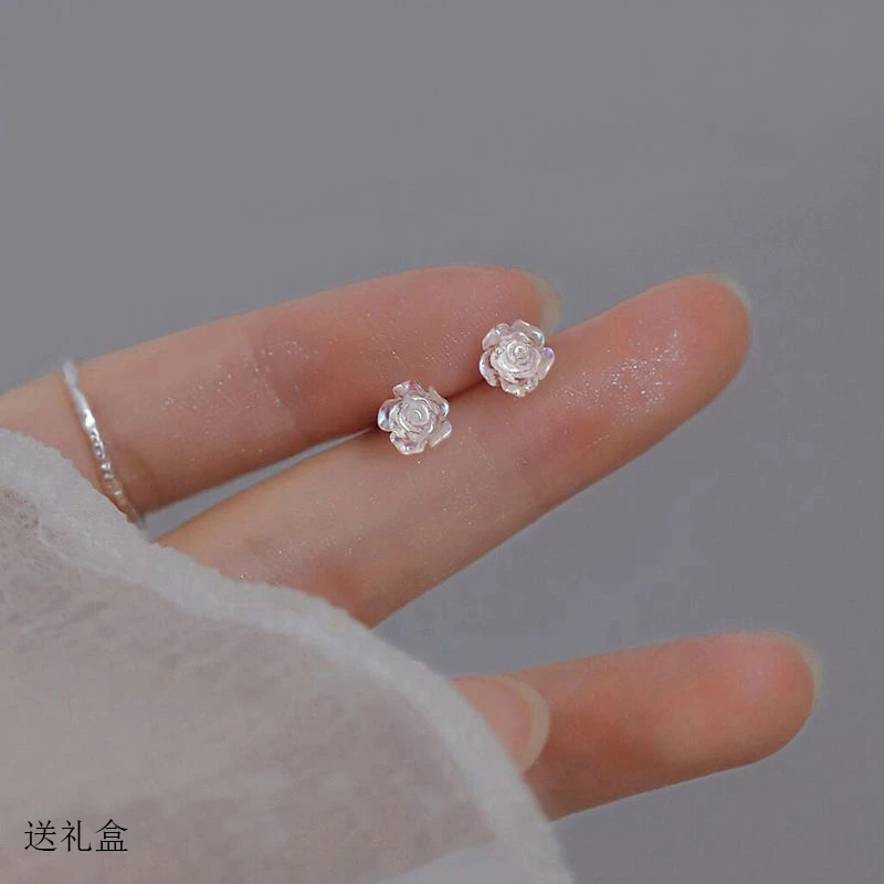 足银耳饰 足银雪莲花耳钉 粉丝专享 送礼盒