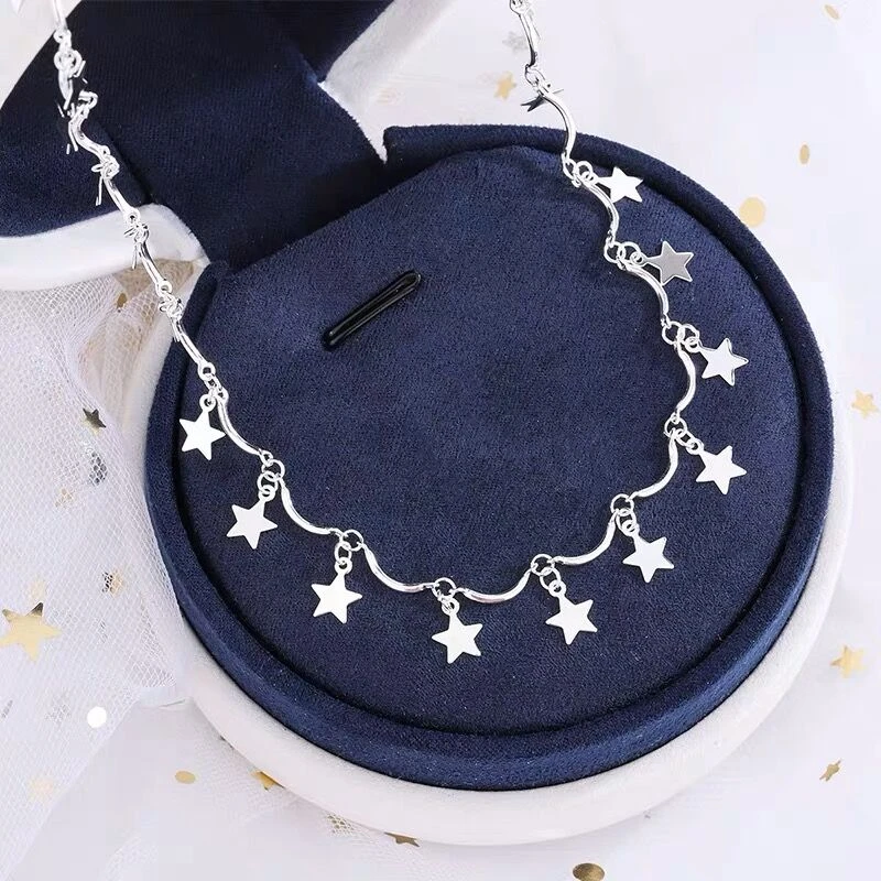 链子足银 星星流苏锁骨链