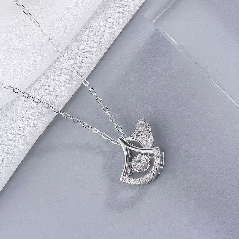 吊坠足银 银杏叶吊坠  单吊坠