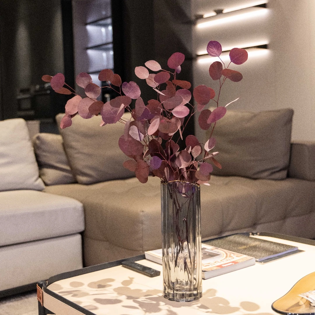 SummerFlower【紫瑄】永生花尤加利客厅沙发复古商务样板房落地摆件