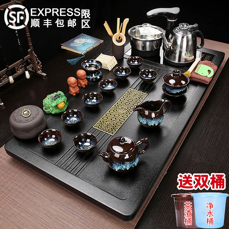 茶具套装家用全自动烧水壶一体茶盘客厅茶桌茶台茶几整套泡茶茶道