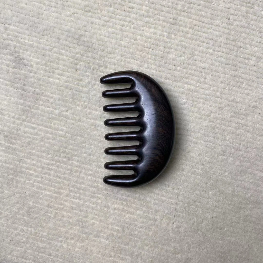 紫光檀八齿木梳，精抛细磨