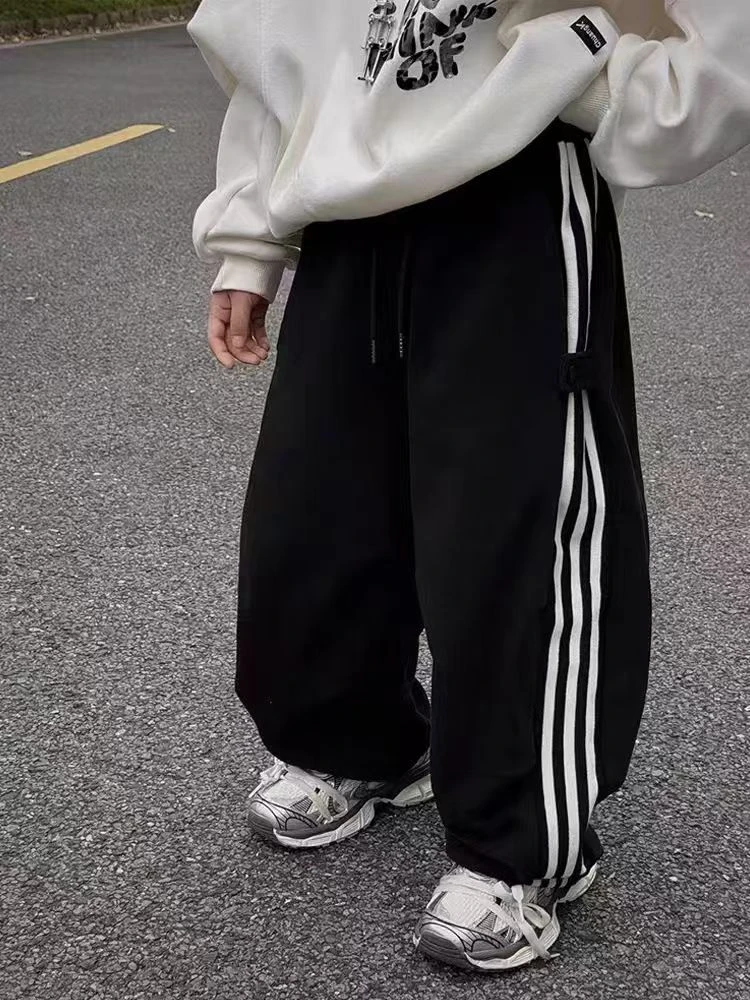 男童青少年中大童加绒休闲运动裤高街宽松时尚百搭裤子