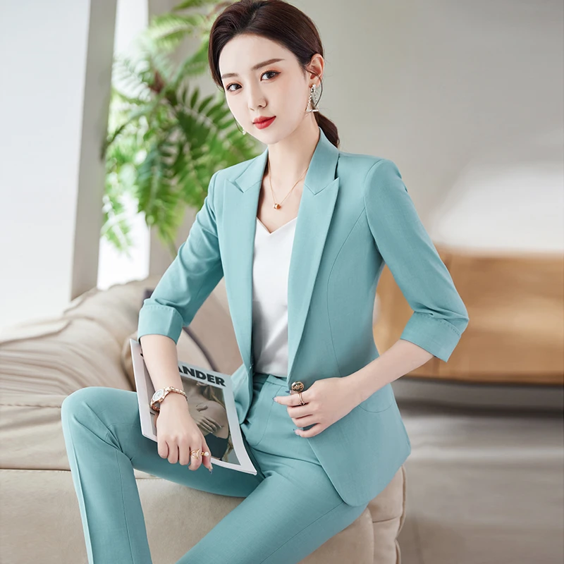小个子西装外套女时尚套装2023春夏季新款气质洋气七分袖职业西服
