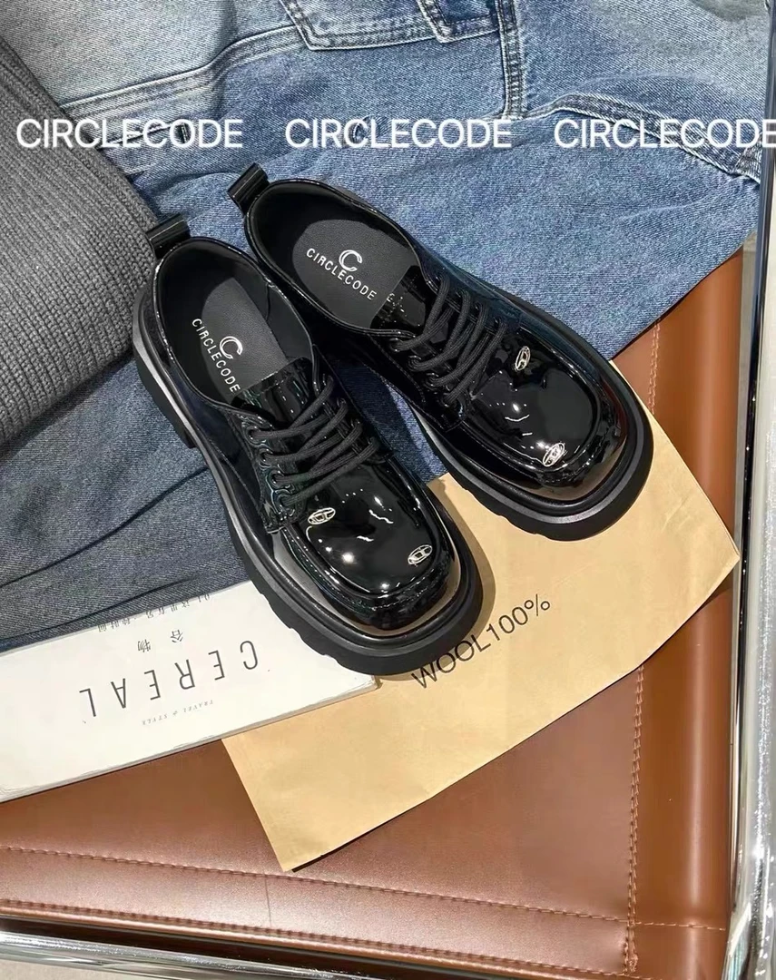 9266-187 英伦风厚底乐福鞋时尚百搭系带单鞋