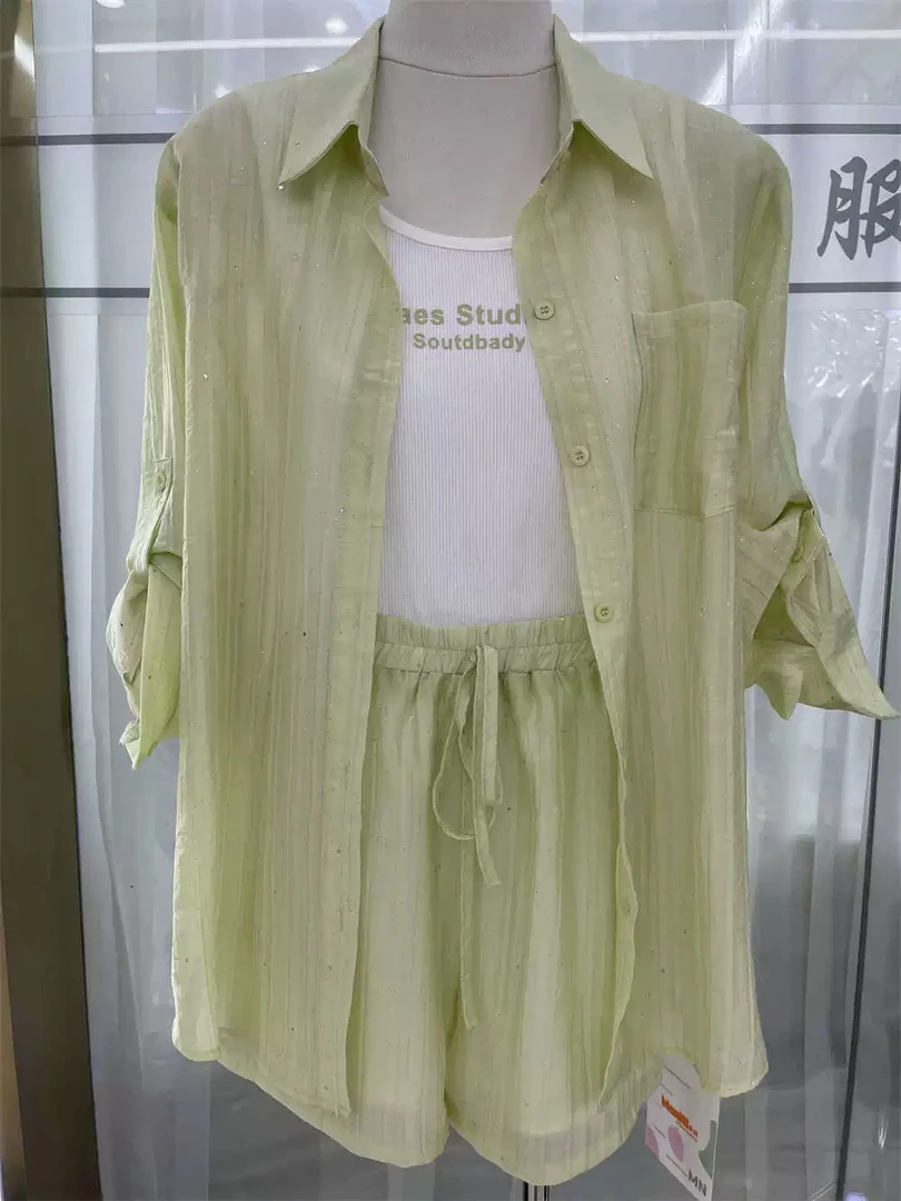 防晒衬衣外套加吊带休闲百搭夏季宽松时尚衬衫长袖薄款韩版小众夏