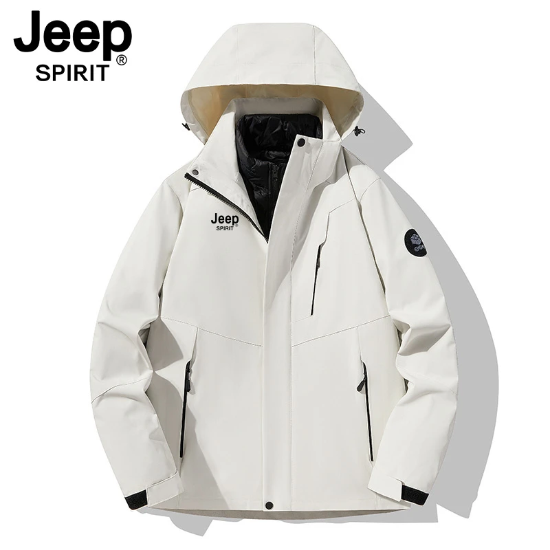 JEEP吉普秋冬款户外加厚防风防水高品质冲锋衣男女羽戎内胆三合一