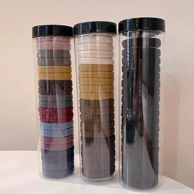 INS风布艺发饰头饰头绳马尾高弹发绳扎头发不伤发无接缝发圈罐装