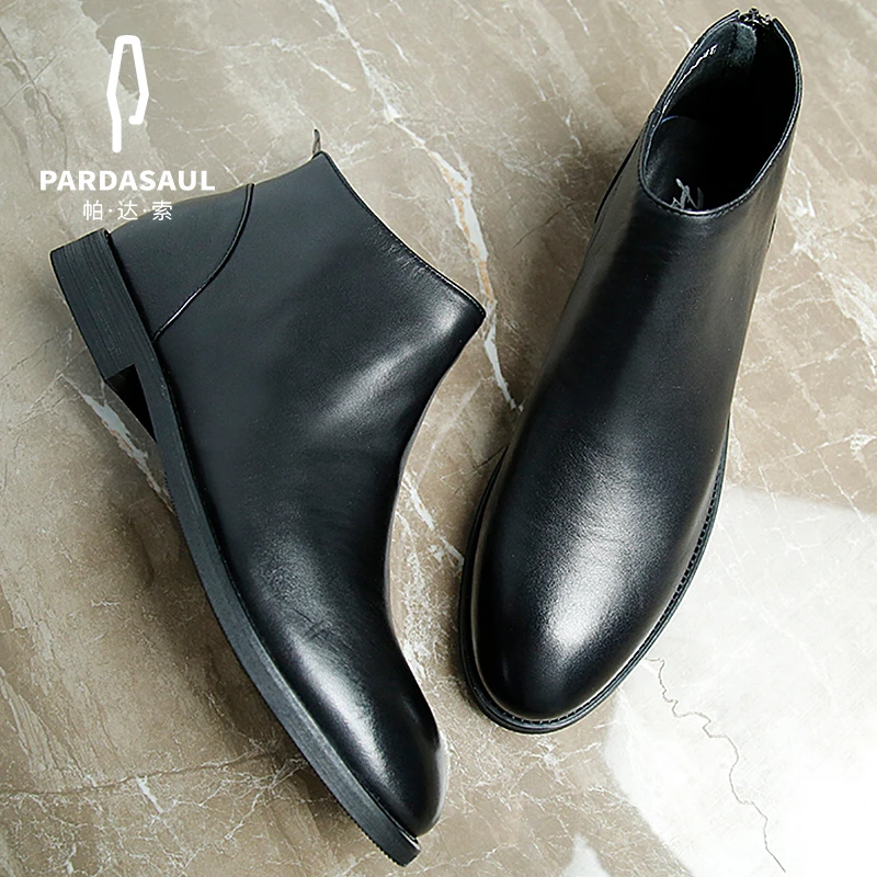 【品牌撤柜】Pardasaul/帕达索冬季加绒切尔西高帮皮马丁靴F-2110