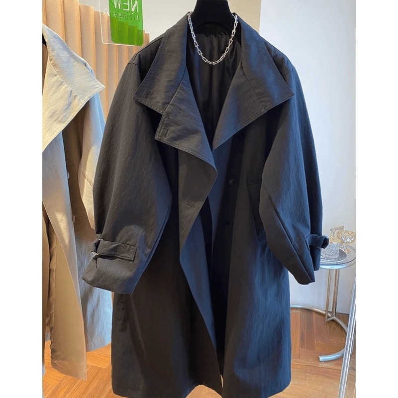 2025春秋新款高级感气质立领中长款英伦风衣女宽松休闲大衣外套潮