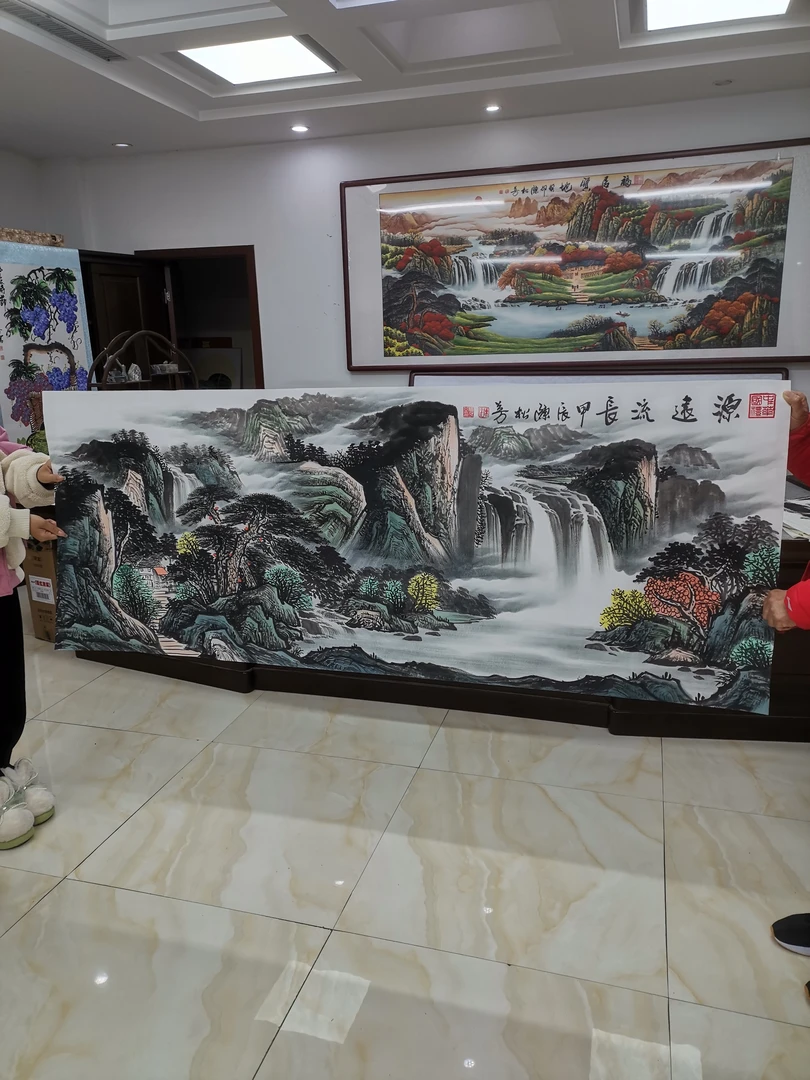 《源远流长》六尺长180厘米宽70厘米装饰字画（以直播展示为准）