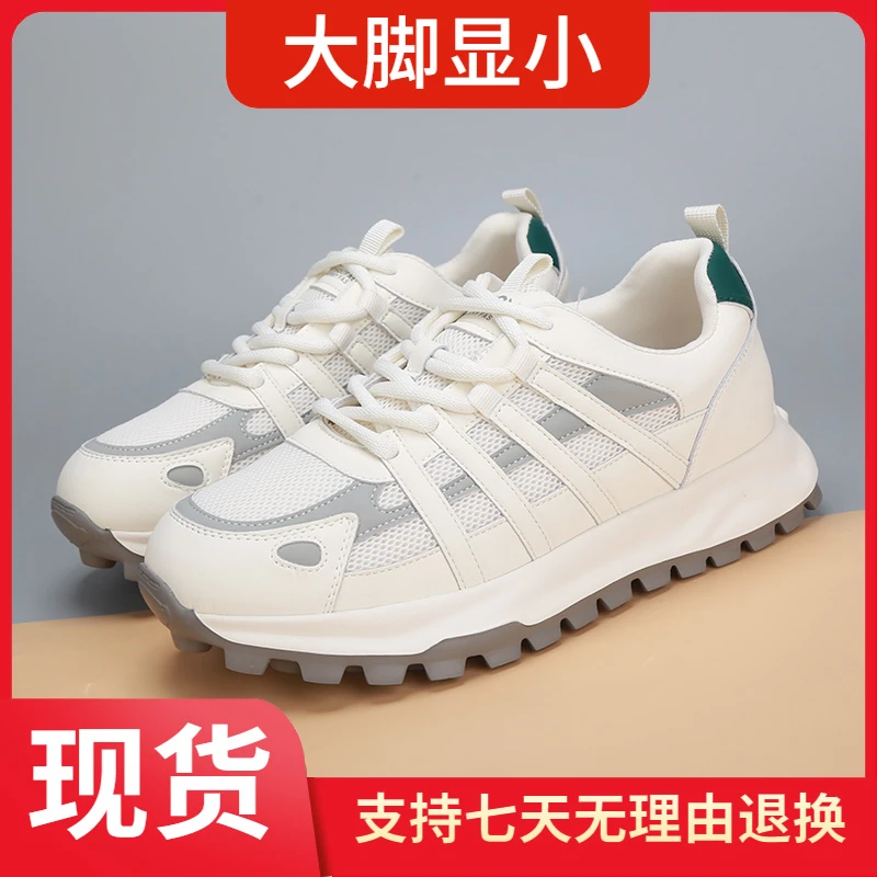 2024新款大码女鞋40一43秋季脚宽胖百搭圆头加大号舒适运动休闲鞋