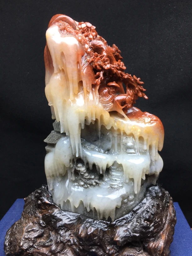 寿山石踏雪寻梅