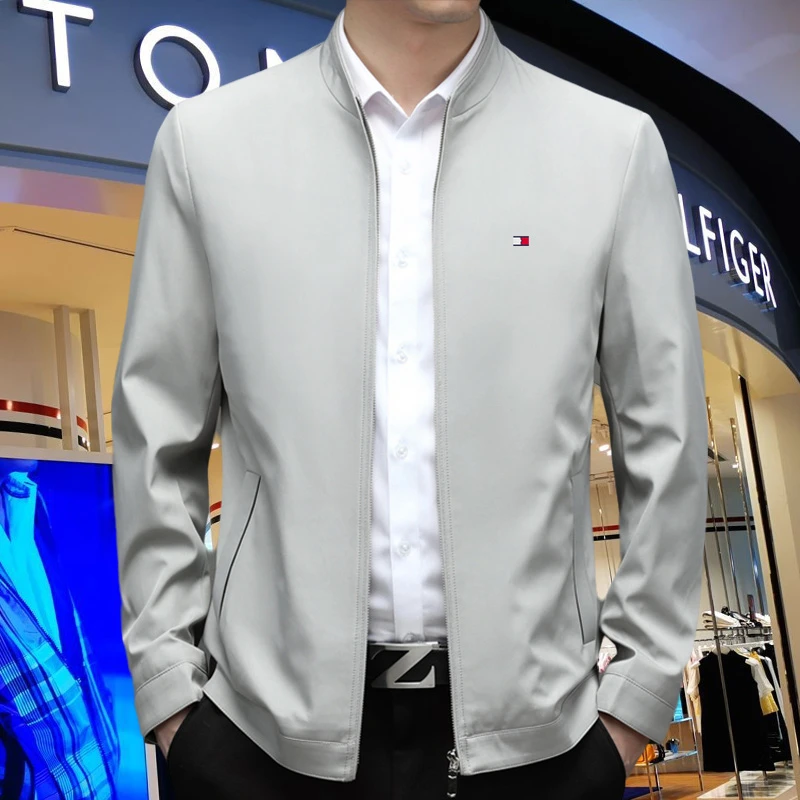 汤米希凯利高档男士春秋季商务休闲公务员夹克外套希凯利休闲