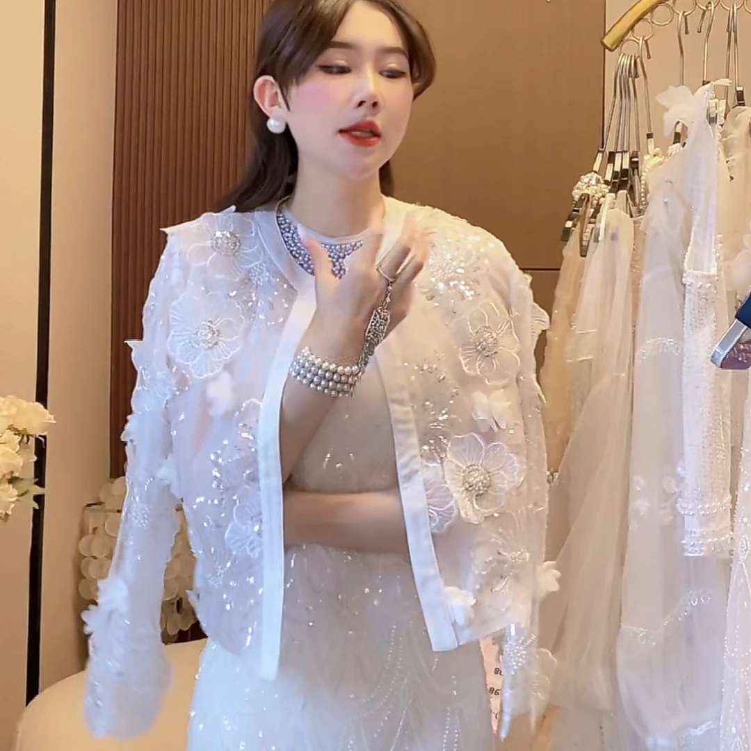 2024早秋原创设计立体花瓣外套