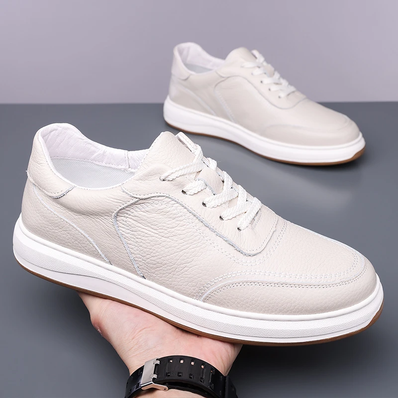 头层牛皮2024新款男士休闲鞋真皮保暖男款小白鞋百搭板鞋皮鞋男鞋