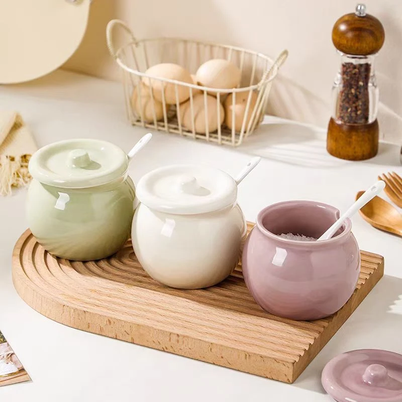 高颜值陶瓷调料罐厨房盐罐糖罐调味罐收纳盒味精调味瓶油泼辣子罐