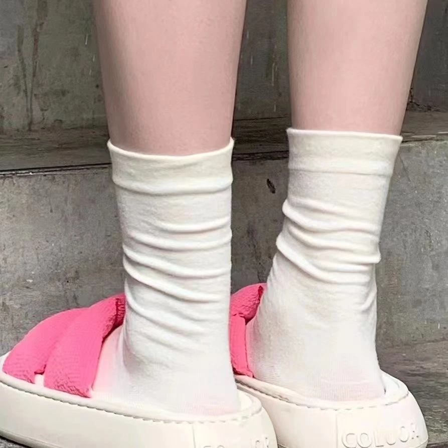 【两双装】白色堆堆袜