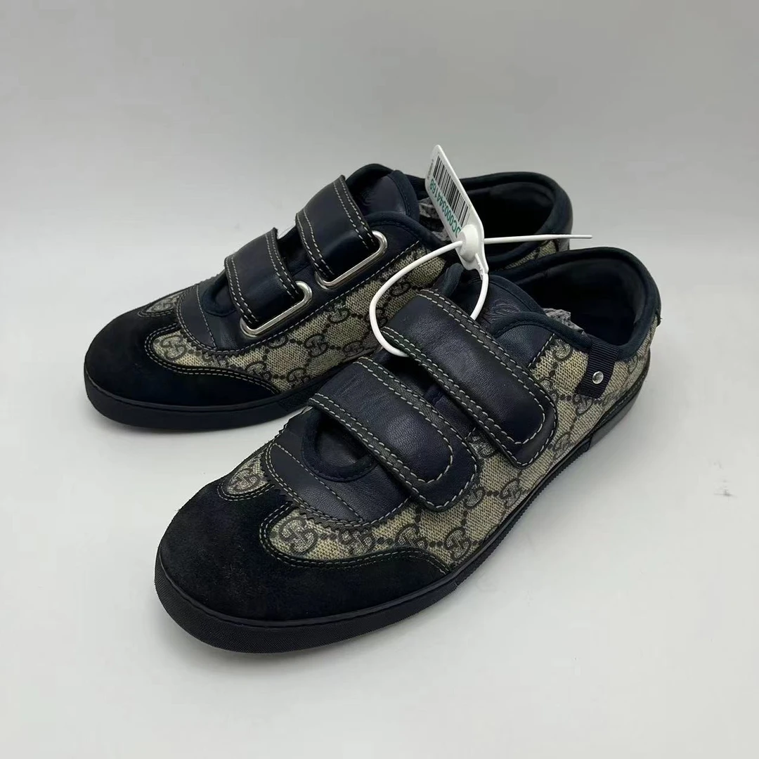 GUCCI/古驰藏蓝色经典双G德训休闲板鞋/96新/欧码39.5/J