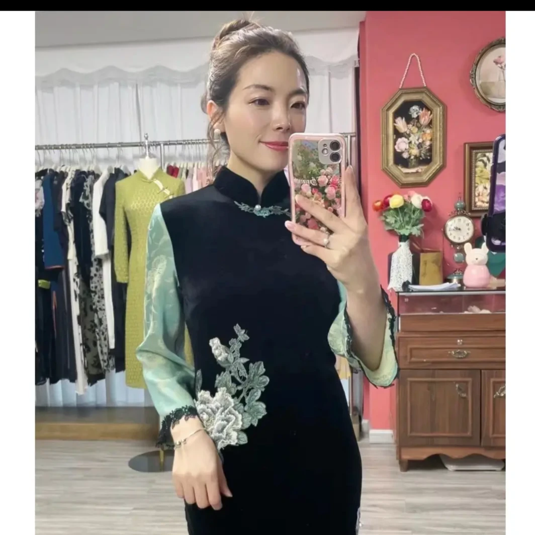 【晚来香/醉红颜】秋纱复古高端气质改良版旗袍