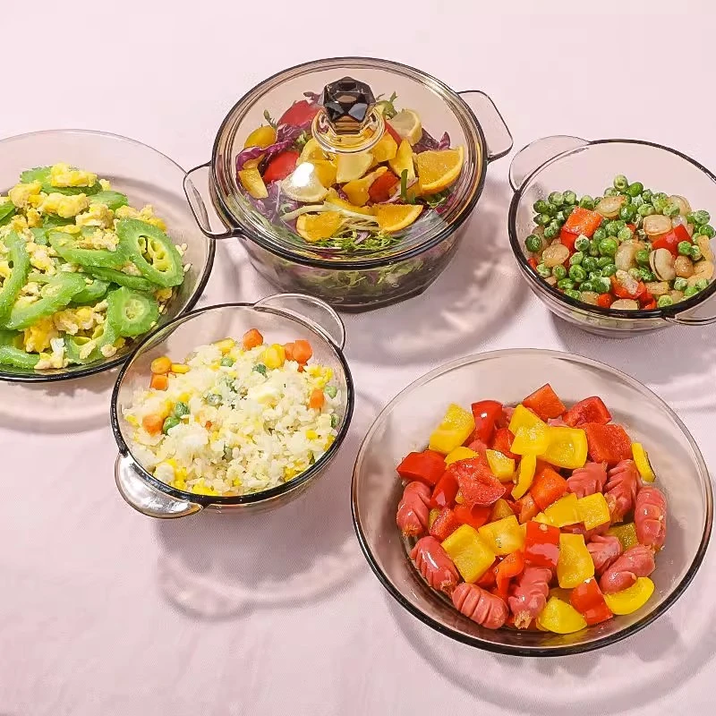 【新疆包邮乌市发货】茶色玻璃碗盘餐具套装米饭碗沙拉碗早餐甜品碗