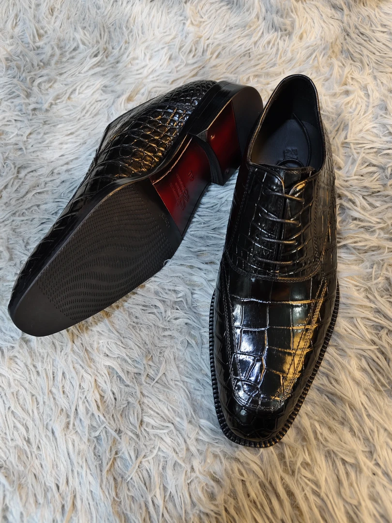 德比款鳄鱼皮正装商务工作绑带