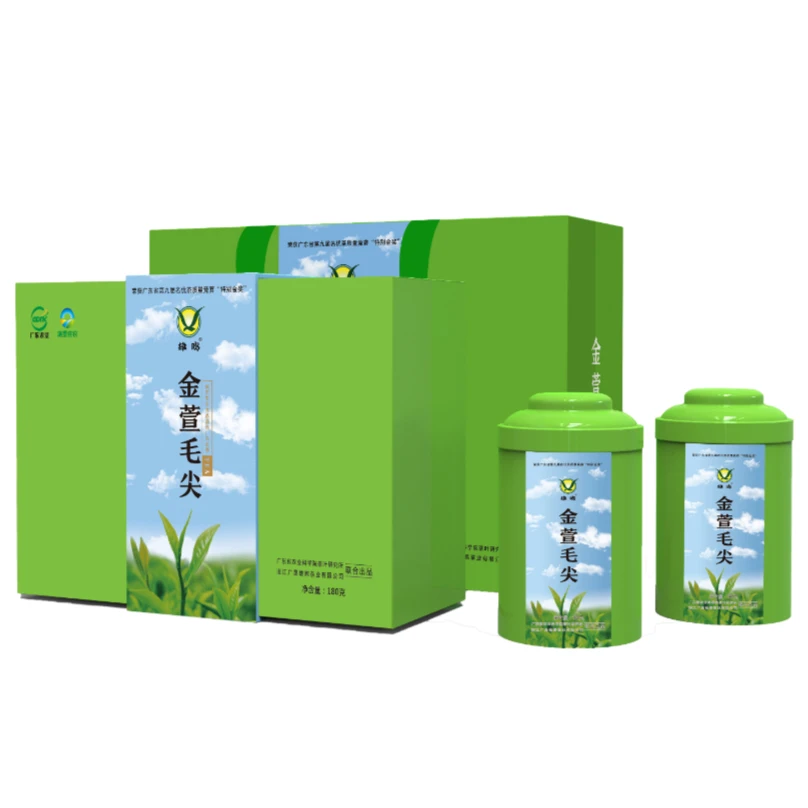 雄鸥金萱毛尖蒸青绿茶茶汤色黄绿礼盒装180g第一口春茶