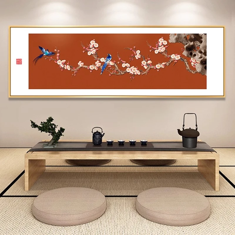 喜鹊客厅餐厅装饰画梅花新中式沙发背景墙挂画高档卧室床头墙壁画