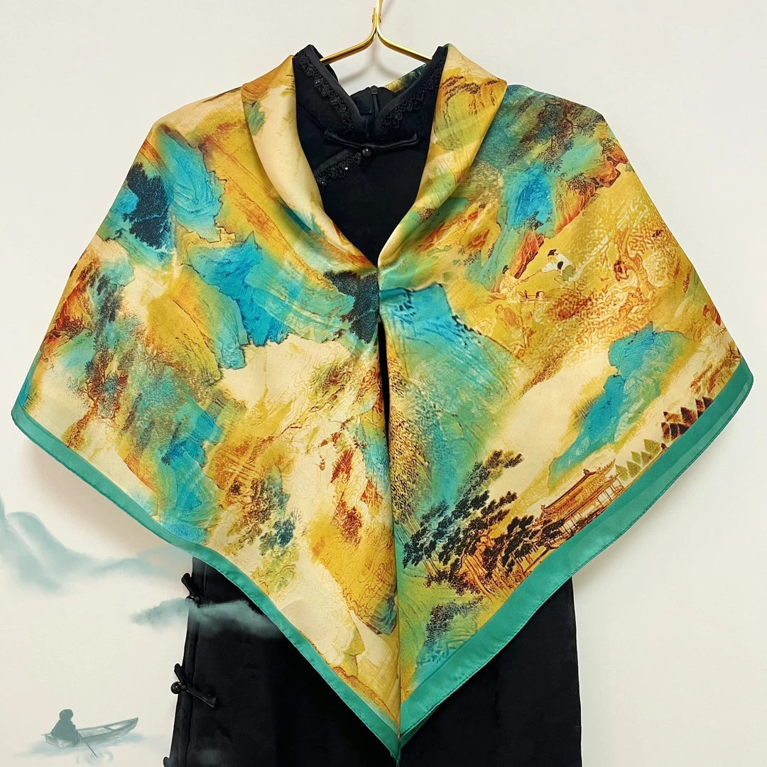 江山如画70*70方巾