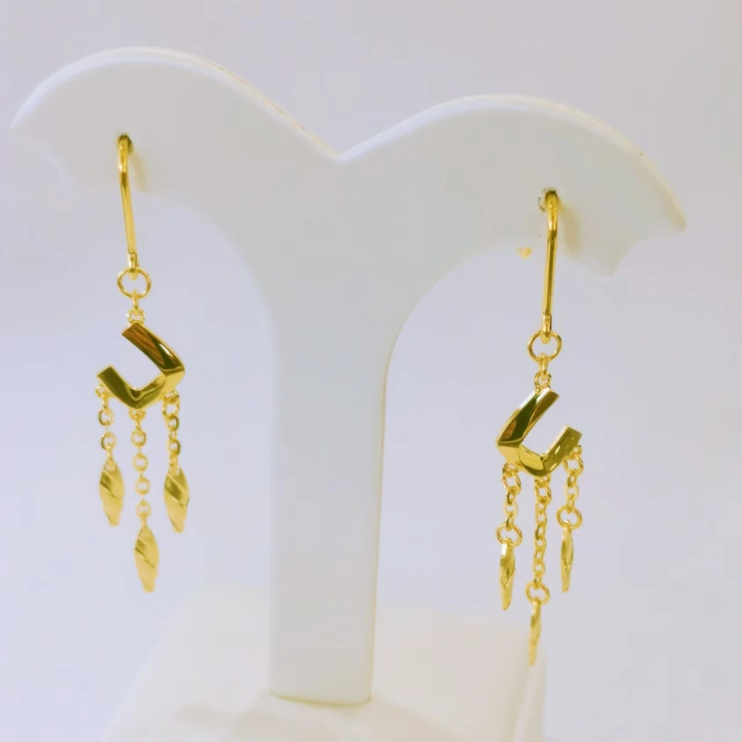 【富远黄金】足金艺术耳挂