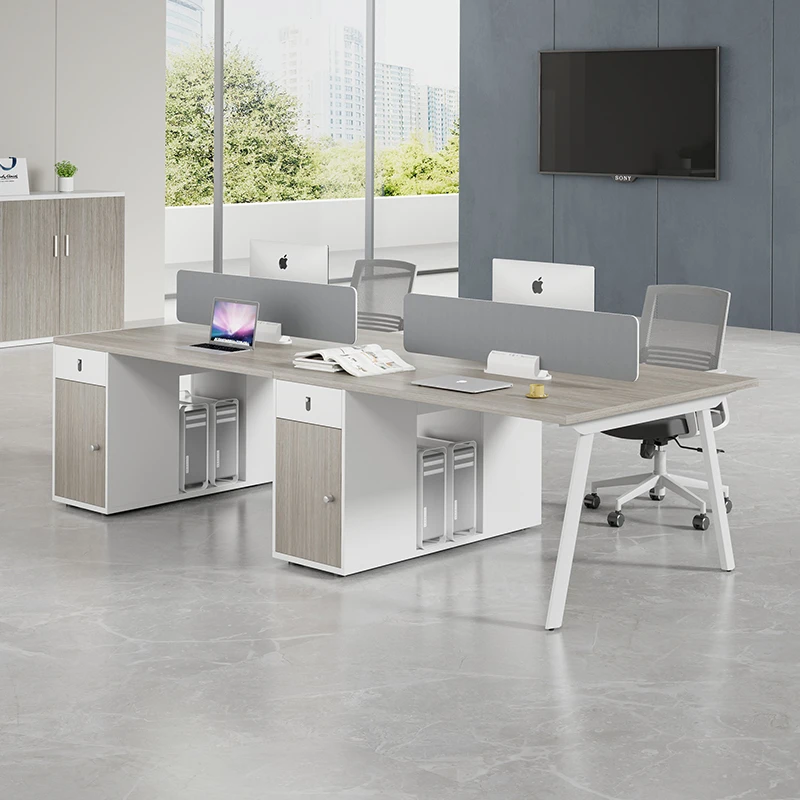 屏风办公桌组合办公室员工桌办公桌椅组合4人位工位6人位职员桌椅