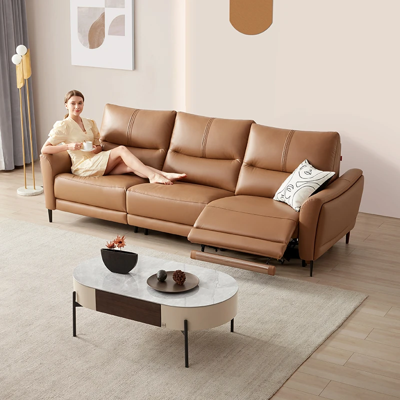 顾家家居KUKAHOME真皮纳帕头层牛皮电动功能沙发客厅家具6068