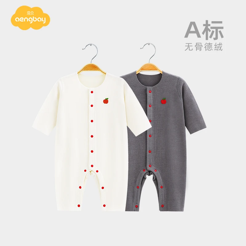 Aengbay德绒婴儿连体衣秋冬保暖打底衣服新生儿保暖内衣宝宝睡衣