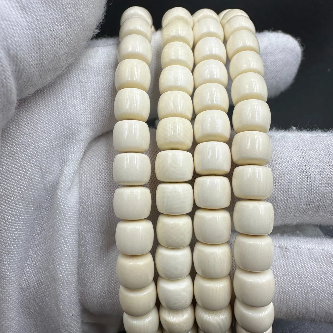 S0074天然猛犸牙132颗卡7多圈手串
