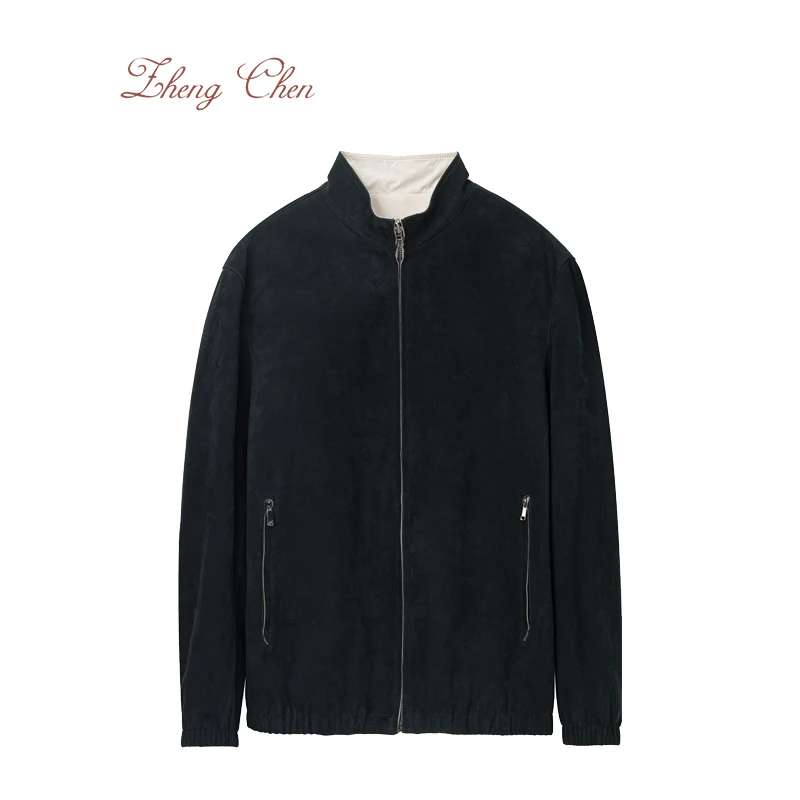 Zhengchen/正辰(高端黑标）进口绒面胎牛皮双面穿夹克G-K95502