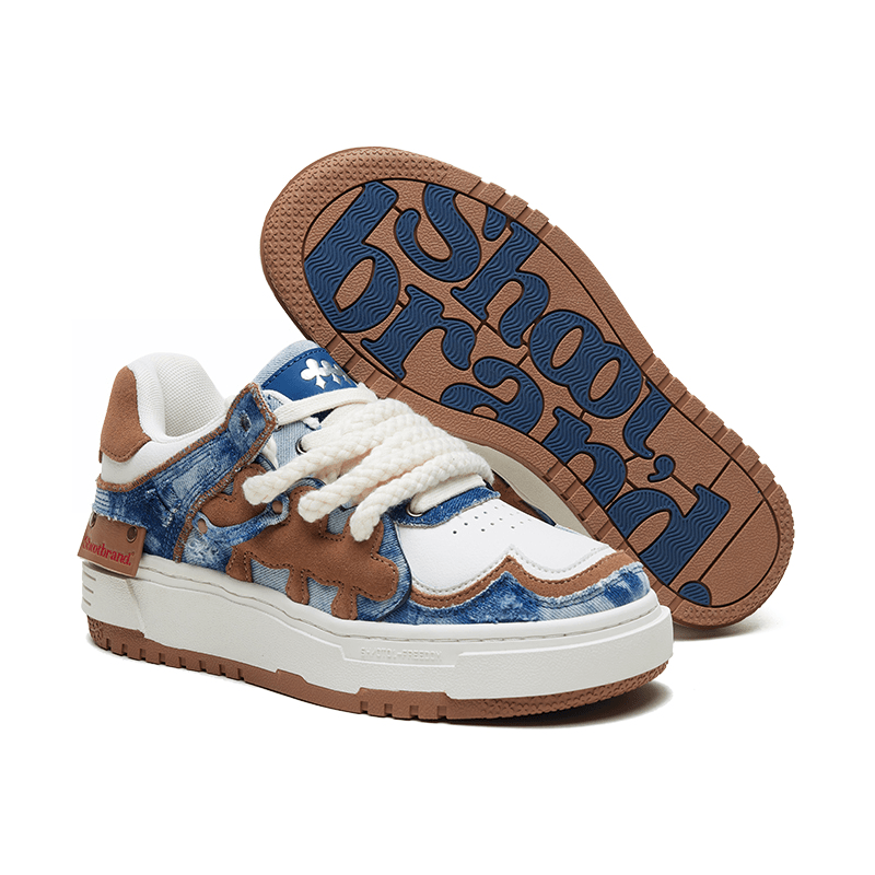 SHOOT BRAND自由一号牛仔破茧复古梅花情侣滑板鞋