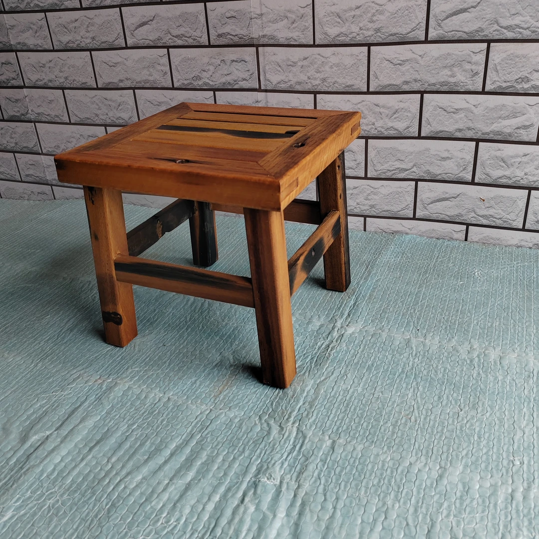 老船木小方凳换鞋凳30*30*30复古客厅家用简约中式桌椅方形小凳