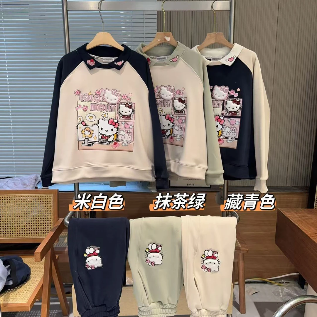 加绒 防风 套装  K猫 刺绣重工 翻领刺绣 9089