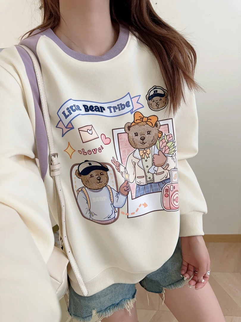 2024秋装上新 小熊部落 来自韩国订单品牌卫衣 融合刺绣 8806