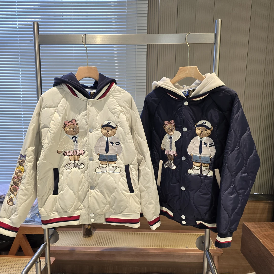 镶嵌刺绣 加厚小熊部落【黑金】棒球服外套 加厚宽松冬季 刺绣 9133