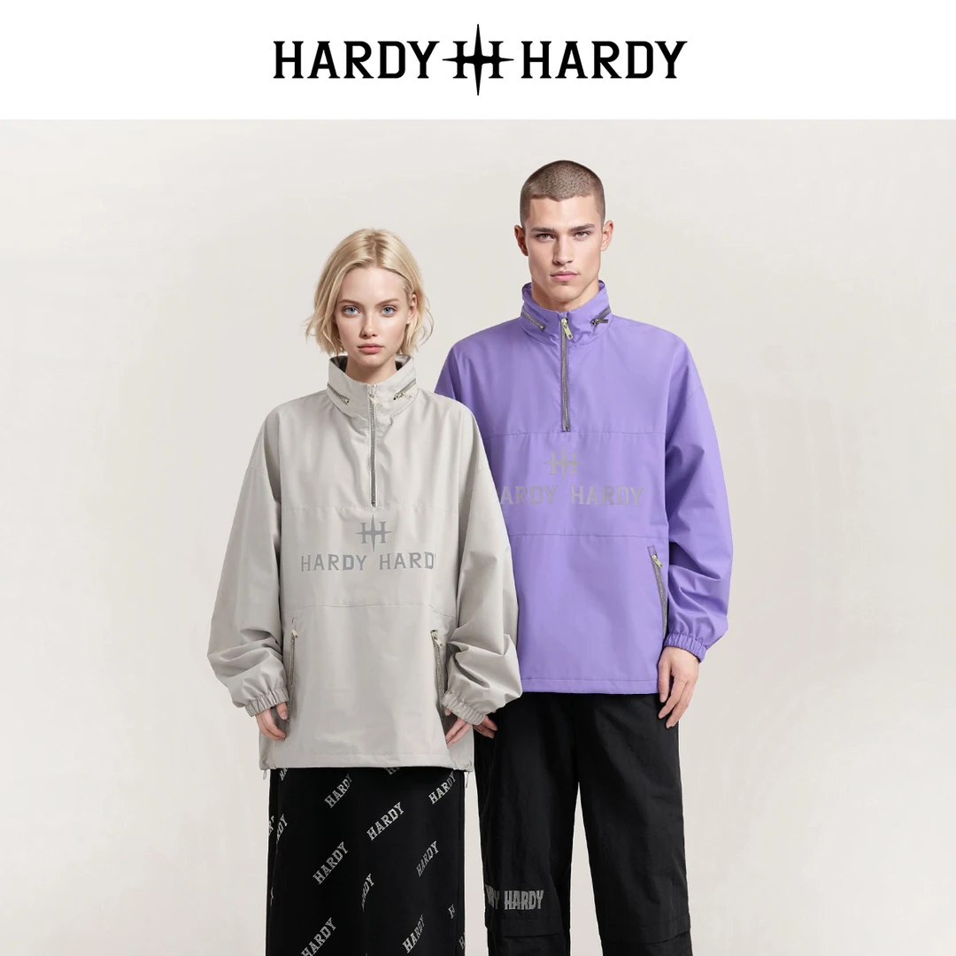 HARDY HARDY秋季外套潮牌宽松拉链套头夹克外套情侣上衣DB
